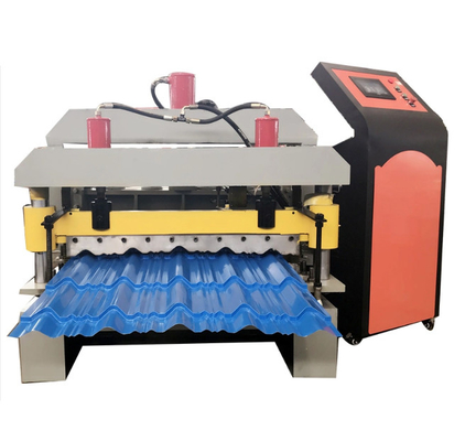 Iron 0.8mm Corrugated Roofing Sheet Roll Forming Machine Hydraulic Cut