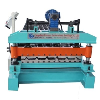 Trapezoidal Type Roof Sheeting Roll Forming Machine With High Cutting Accuracy