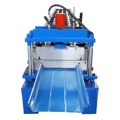 Standing Seam Roofing Panel Roll Forming Machine With Hydraulic Cutting