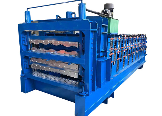 Chain Drive Roof Tile Roll Forming Machine 0.3-0.8mm Thickness Cutting Tolerance ±2mm