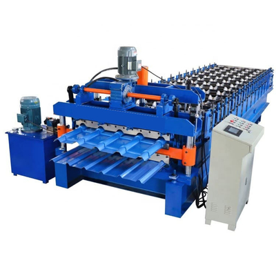0.3-0.8mm Low Noise Roof Panel Roll Forming Machine 13/14 Stations