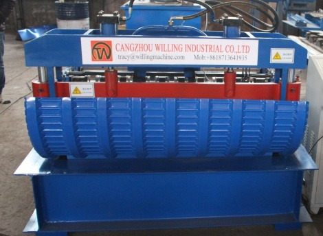 Color Steel Glazed Roof Tile Roll Forming Machine 0.3-0.8mm Thickness