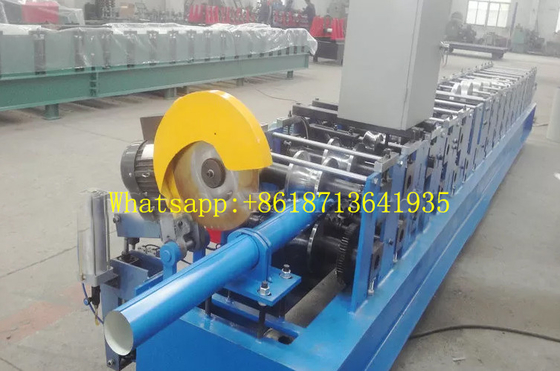 100mm Round Pipe Gutter Downspout Roll Forming Machine Fly Saw Cutting Type