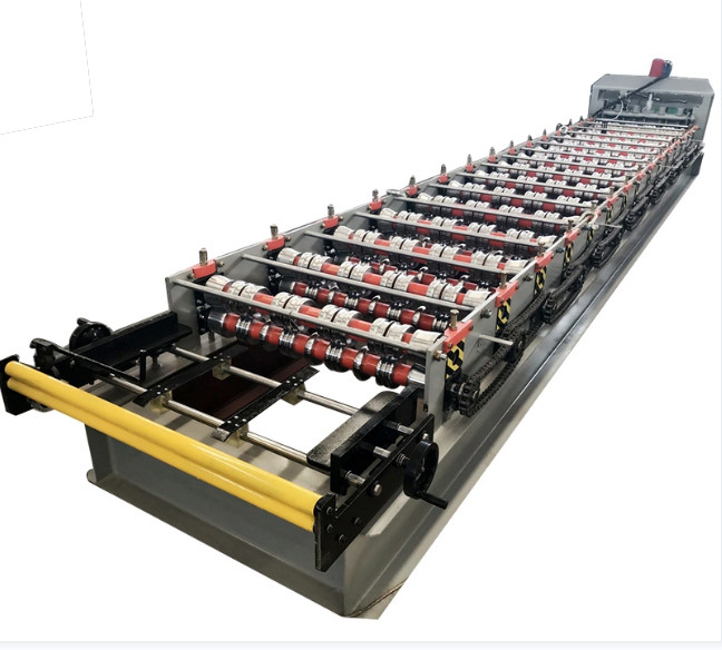 Iron 0.8mm Corrugated Roofing Sheet Roll Forming Machine Hydraulic Cut