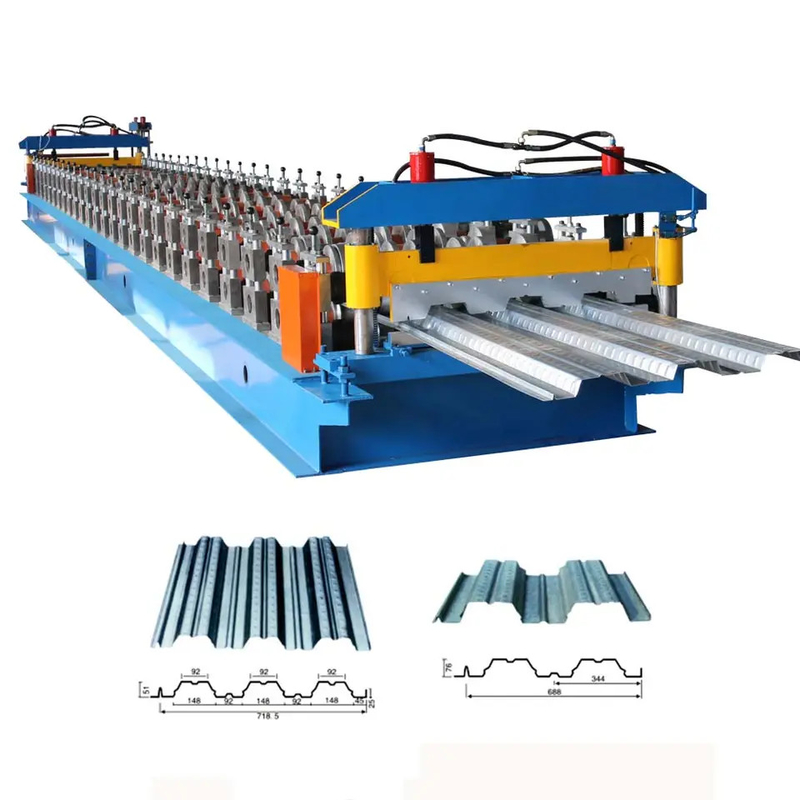 Full Automatic 0.3-0.8mm Steel Floor Deck Roll Forming Machine 5m/Min