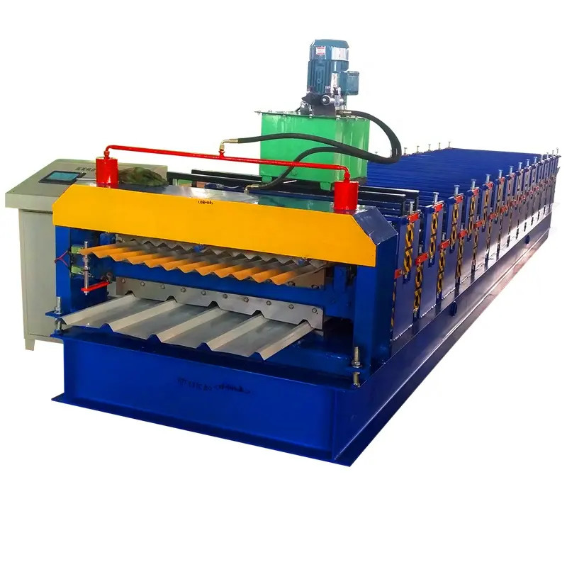 High Productivity Double Deck Roll Former Double Layer Roll Forming Machine 380volt