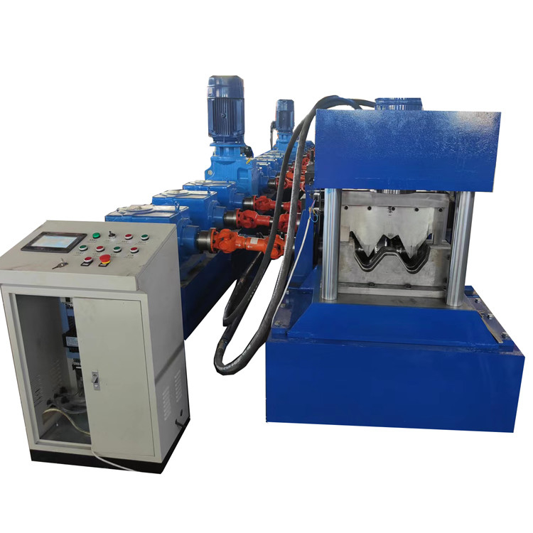 Quench HRC58-62 Plated Chrome Highway Guardrail Roll Forming Machine 11kw 5.5kw PLC Control