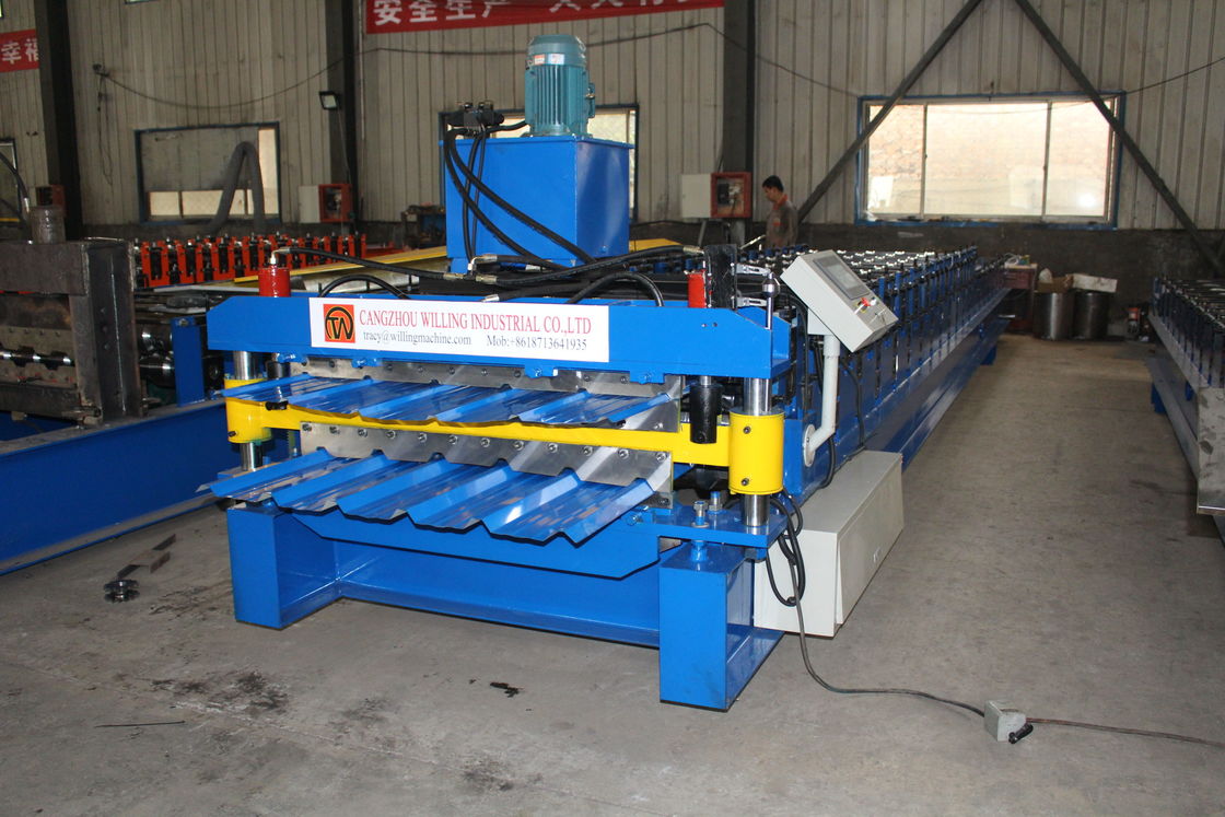 High Speed Double Layer Ibr Corrugated Roof Tile Roll Forming Machine With 75mm Shaft Diameter