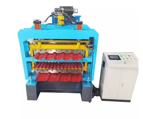 Triple Layer 3 Layer Roofing Sheet Making Machine With 18 Stations