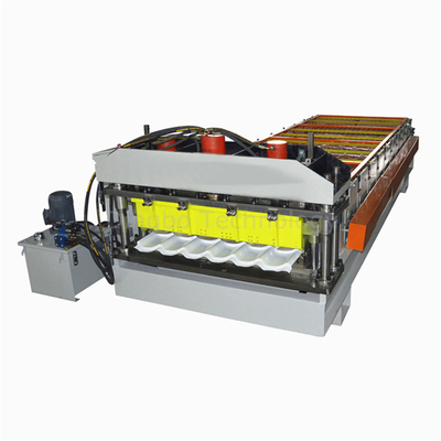 Glazed Metal Tile Making PPGI Roof Roll Forming Machine Auto Cutting